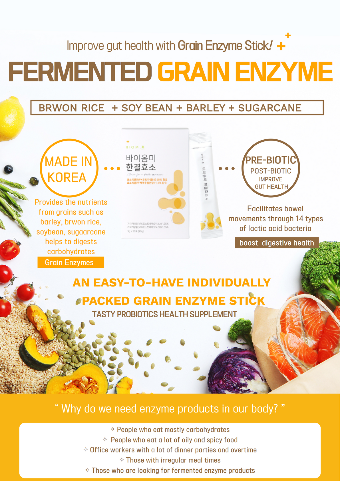 Fermented Grain Enzyme Supplement "BIOME"